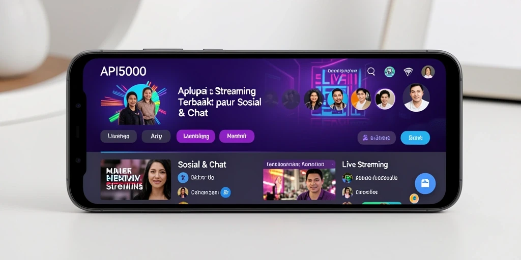Antarmuka pengguna API5000 yang menarik untuk Live Streaming.