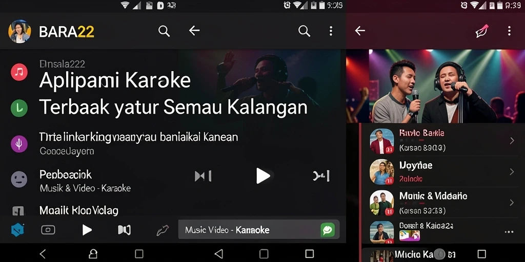 Antarmuka BARA22 yang menarik dengan berbagai fitur Karaoke.