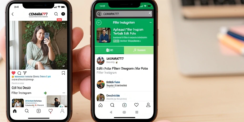 Tampilan antarmuka CEMARA777 dengan pilihan filter Instagram yang menarik.