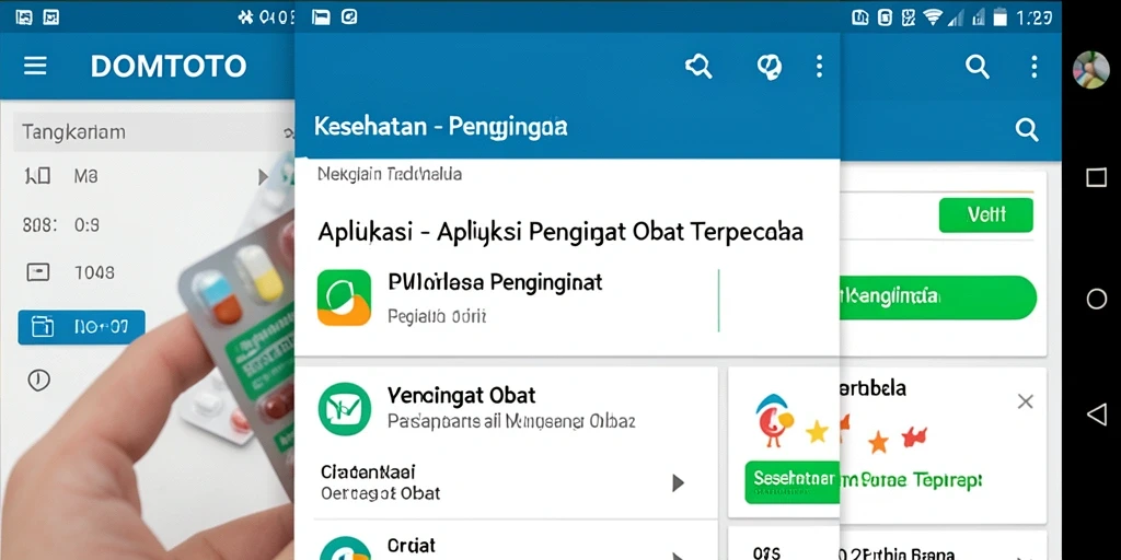 Tampilan antarmuka Pengingat Obat DOMTOTO yang mudah digunakan.