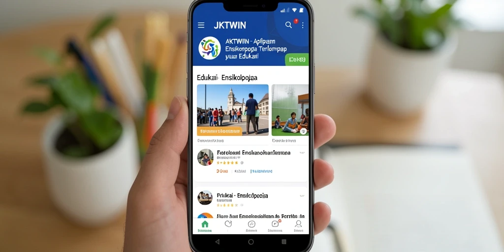 Antarmuka aplikasi JKTWIN yang menarik dan informatif.