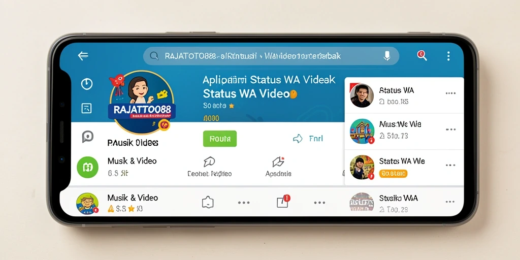 Tampilan antarmuka RAJATOTO88 untuk mengelola Status WA Video.