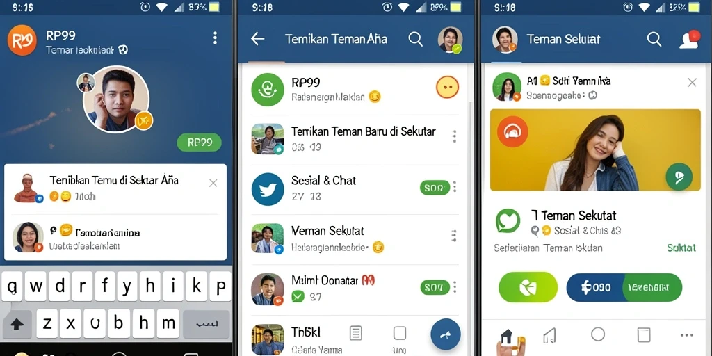 Tampilan antarmuka RP99 yang memudahkan menemukan teman baru.