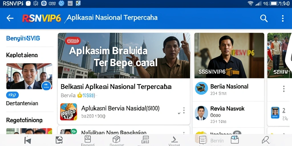 Tampilan antarmuka RSNVIP6 dengan fitur berita nasional.