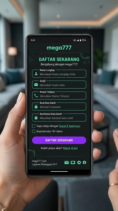 Registrasi Akun Baru mega777 untuk Pengguna Android