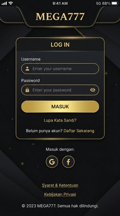 Cara Mudah Masuk Akun Mega777 di Android